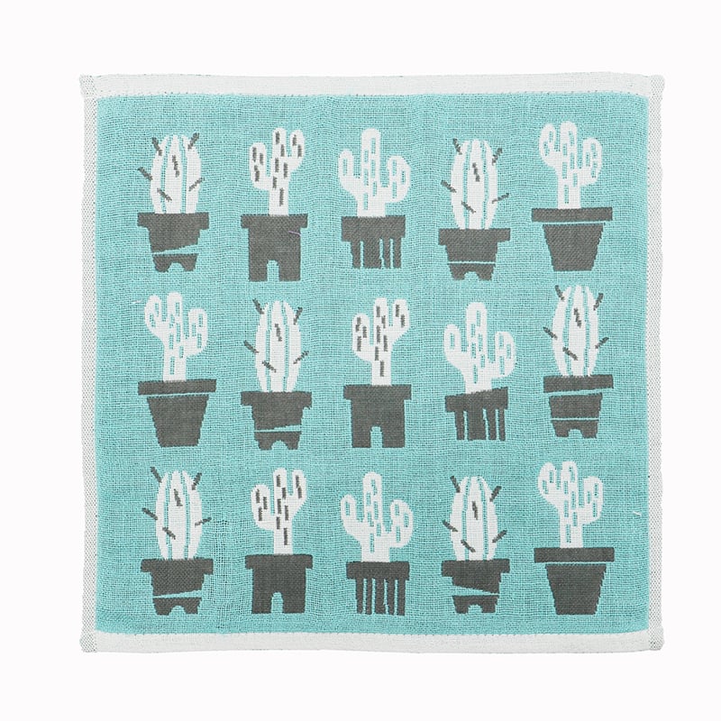 Blue Green Printed Cotton Hand Towel