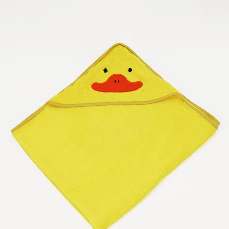 Yellow Embroidery Baby Hooded Towel