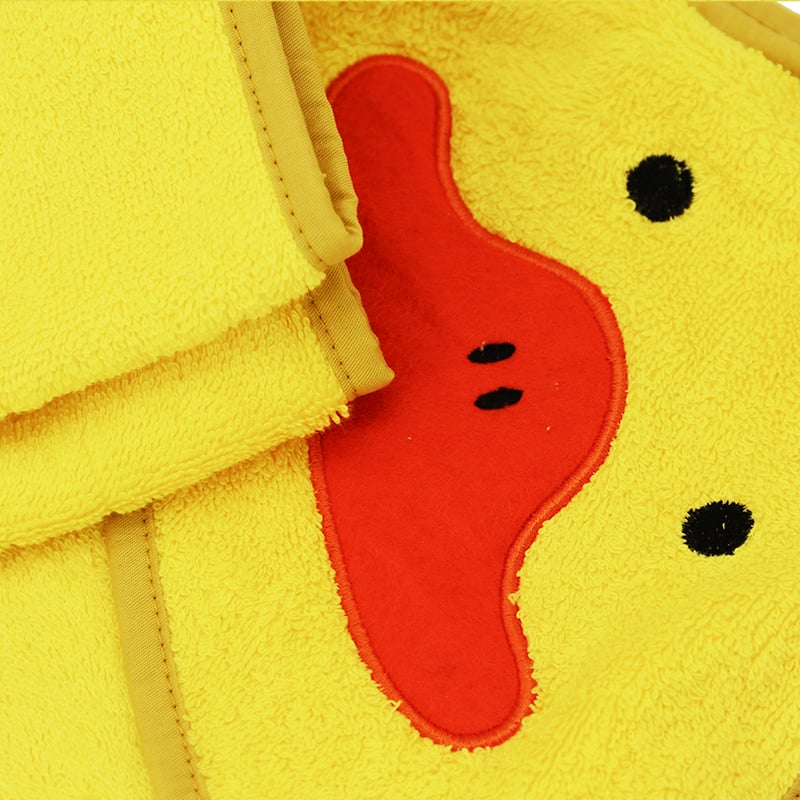 Yellow Embroidery Baby Hooded Towel