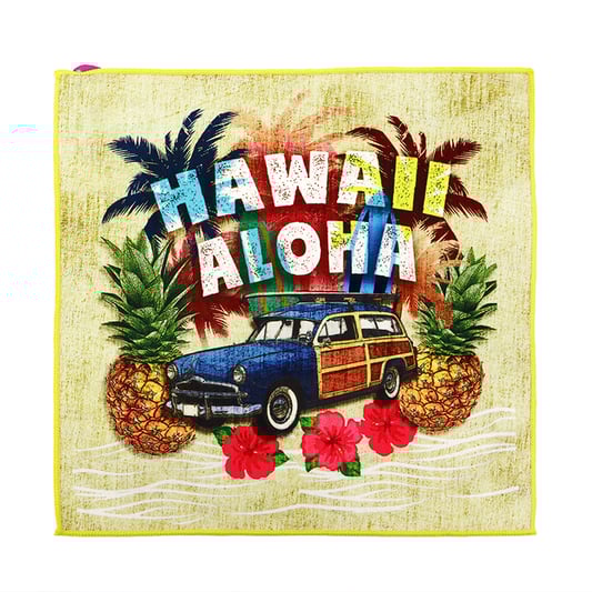 Yellow Printed Cotton Wash Towel