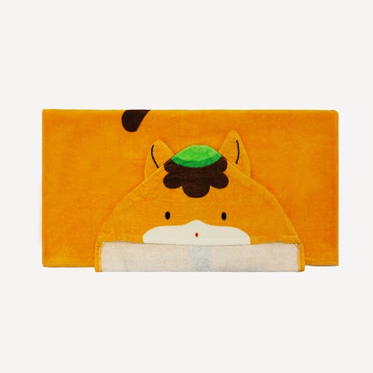 Orange Cartoon Print Baby Towel