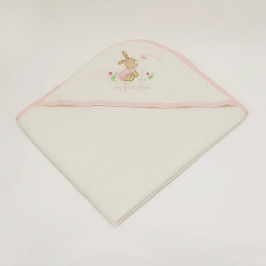 White Embroidery Baby Hooded Towel