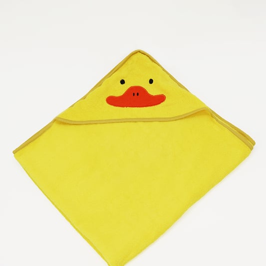 Yellow Embroidery Baby Hooded Towel