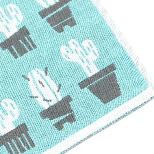 Blue Green Printed Cotton Hand Towel