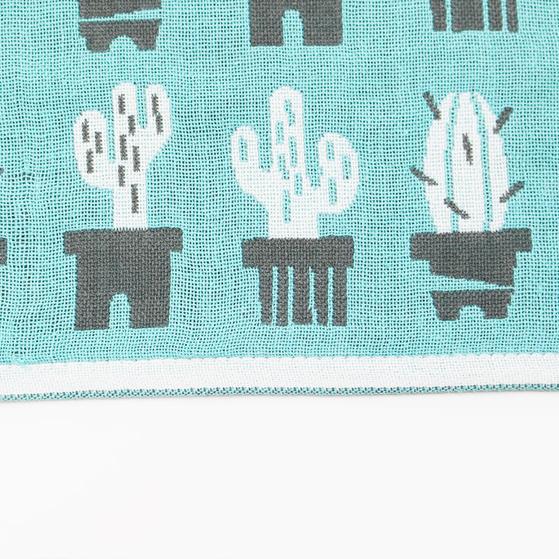 Blue Green Printed Cotton Hand Towel